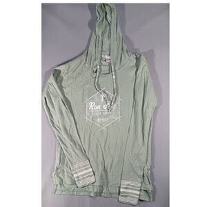 Ron Jon Surf Shop Hoodie Small Green Striped Sleeve Surf Logo Pullover Beachwear